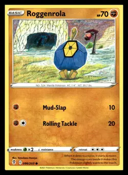 Roggenrola Common 086/203 SWSH07: Evolving Skies Pokemon Card - Image 1