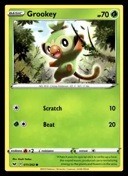 Grookey (011) Common 011/202 SWSH01: Sword & Shield Base Set Pokemon Card - Image 1