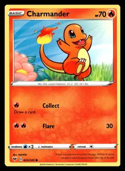 Charmander Common 023/185 SWSH04: Vivid Voltage Pokemon Card - Image 1