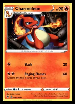 Charmeleon Uncommon 024/185 SWSH04: Vivid Voltage Pokemon Card - Image 1