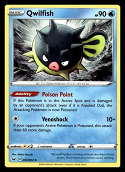 Qwilfish Uncommon 051/202 SWSH01: Sword & Shield Base Set Pokemon Card - Image 1