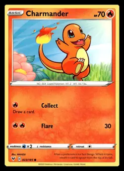 Charmander Common 023/185 SWSH04: Vivid Voltage Pokemon Card - Image 1