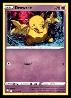 Drowzee Common 061/203 SWSH07: Evolving Skies Pokemon Card - Image 1