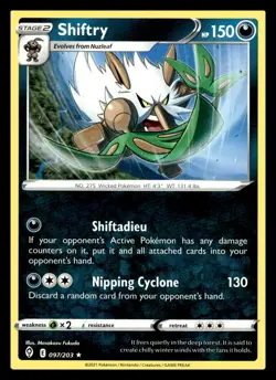 Shiftry Rare 097/203 SWSH07: Evolving Skies Pokemon Card - Image 1
