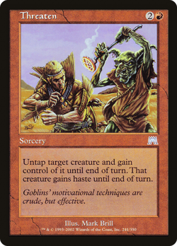 Threaten #241 (MP) Onslaught ONS Magic MTG - Image 1