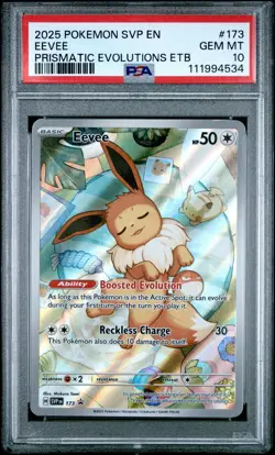 2025 POKEMON SVP EN-SV BLACK STAR PROMO #173 EEVEE PSA 10 - Image 1