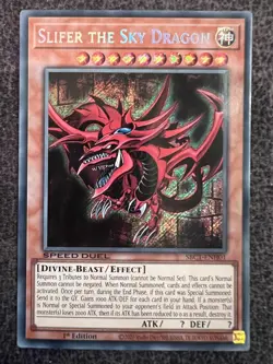 Yugioh Slifer the Sky Dragon SBC1-ENH01 Secret Rare 1st Edition NM - Image 1
