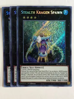 Yugioh! TCG Secret Rare 1st Ed 3x Playset Stealth Kragen Spawn BROL-EN031 NM - Image 1