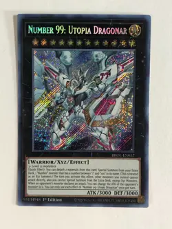 Yugioh! TCG Secret Rare 1st Edition Number 99 Utopia Dragonar BROL-EN057 NM - Image 1
