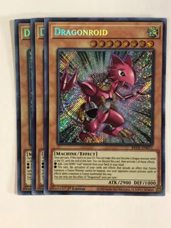 Yugioh! TCG Secret Rare 1st Edition 3x Playset Dragonroid Force BROL-EN011 NM - Image 1