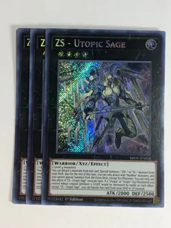 Yugioh! TCG Secret Rare 1st Edition 3x Playset ZS Utopic Sage BROL-EN058 NM - Image 1