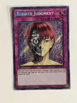 Yugioh! TCG Secret Rare 1st Edition Rebirth Judgement BROL-EN011 Near Mint - Image 1