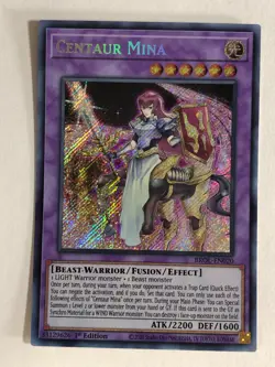 Yugioh! TCG Secret Rare 1st Edition Centaur Mina BROL-EN020 - Image 1