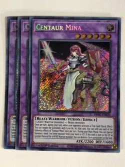 Yugioh! TCG Secret Rare 1st Edition 3x Playset Centaur Mina BROL-EN020 - Image 1