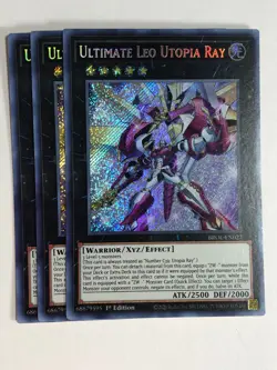 Yugioh! TCG Secret Rare 1st Ed 3x Playset Ultimate Leo Utopia Ray BROL-EN027 - Image 1