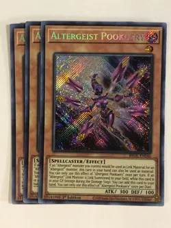 Yugioh! TCG Secret Rare 1st Edition 3x Playset Altergeist Pookuery BROL-EN046 NM - Image 1