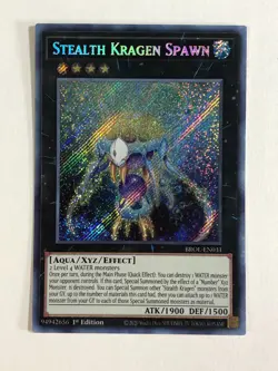 Yugioh! TCG Secret Rare 1st Edition Stealth Kragen Spawn BROL-EN030 NM - Image 1