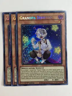 Yugioh! TCG Secret Rare 1st Ed 3x Playset Grandpa Demetto BROL-EN032 NM - Image 1
