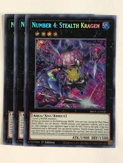Yugioh! TCG Secret Rare 1st Edition Number 4 Stealth Kragen BROL-EN030 NM - Image 1