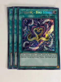 Yugioh! TCG Secret Rare 1st Edition 3x Playset Lyrilusc Bird Strike BROL-EN036 - Image 1