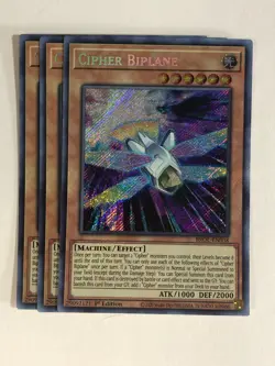 Yugioh! TCG Secret Rare 1st Edition 3x Playset Cipher Biplane BROL-EN038 NM - Image 1