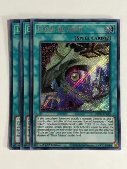 Yugioh! TCG Secret Rare 1st Edition 3x Playset Ecole De Zone BROL-EN021 - Image 1