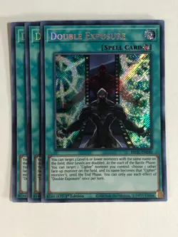 Yugioh! TCG Secret Rare 1st Edition 3x Playset Double Exposure BROL-EN040 NM - Image 1