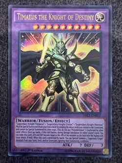 Yugioh Timaeus the Knight of Destiny DRL3-EN055 Ultra Rare 1st Edition NM - Image 1