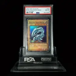 💎 PSA 8 Yugioh FOIL BLEED Blue-eyes White Dragon 1st Ed SDK-001 Starter LOB 💎 - Image 1