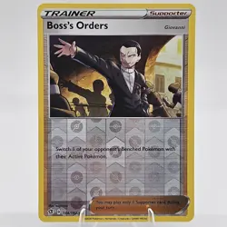 🚀Boss's Orders 154/192 Pokemon Card SWSH Rebel Clash Rare Reverse Holo MINT - Image 1