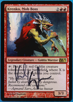 Krenko, Mob Boss FOIL Magic 2013 / M13 NM Red Rare SIGNED CARD (505127) ABUGames - Image 1