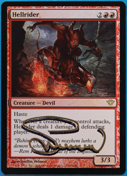 Hellrider FOIL Dark Ascension NM Red Rare SIGNED MTG CARD (ID# 505138) ABUGames - Image 1