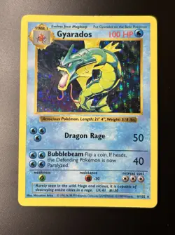 Pokemon Gyarados TCG Base Set Holo Shadowless Rare Card 6/102 - Image 1