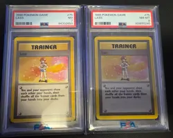 (2 Card Graded Lot) 1999 Pokemon Lass 75/102 (PSA 7,8) Base Set Trainer Rare 636996769739 - Image 1