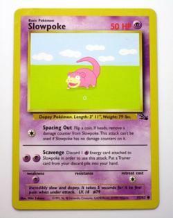 1999 Pokemon SLOWPOKE Fossil ADDITIONAL INK ERROR Misprint Card 55/62 - Image 1