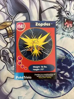 (VP) Vintage Zapdos Burger King Perforated PokeTrivia Card 145 LP - Image 1