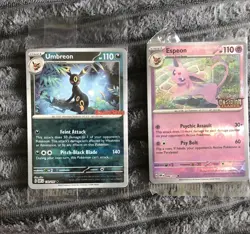 Umbreon & Espeon Pokemon Obsidian Flames GameStop Exclusive Sealed Cards - Image 1