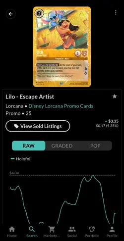 Lilo - Escape Artist 25 Disney Lorcana Promo Cards Holo - Image 2