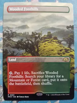 MtG borderless Wooded Foothills (#361) ×1 MH3 - NM FREE NEXT DAY SHIPPING! - Image 1
