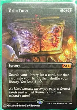 1x BORDERLESS ALT ART Grim Tutor, NM, M21, Magic: the Gathering, MtG - Image 1