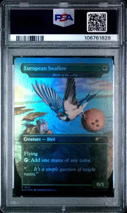 2024 MTG SECRET LAIR DROP FOIL #1675 AFRICAN SWALLOW/EUROPEAN SWALLOW PSA 9 - Image 2