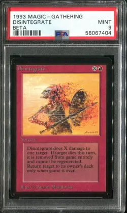 PSA 9 1993 MTG Magic The Gathering Beta #141 Disintegrate Pop23 - Image 1