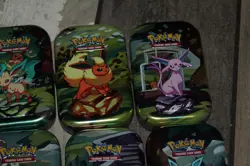 Pokemon Prismatic Evolutions Mini Tins Opened No Packs Full Set Of 8 Empty Tins - Image 3