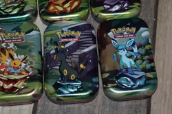 Pokemon Prismatic Evolutions Mini Tins Opened No Packs Full Set Of 8 Empty Tins - Image 5