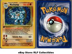 1999 Pokemon, Base Set, #8/102 Machamp, Holo Rare - Image 1