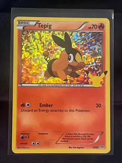 Pokemon McDonald's Happy Meal Match Battle Tepig 13/25 Confetti Holo TCG Card NM - Image 1