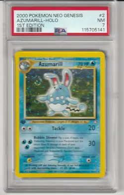Azumarill 2/111 Neo Genesis Holo Pokemon Double Swirl Rare - Image 1