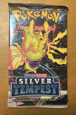 POKEMON TCG Silver Tempes Sword and Shield Single Booster Pack 10 cards - Image 1