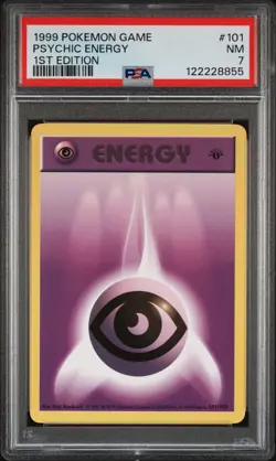1999 POKEMON BASE SET 1ST EDITION #101 PSYCHIC ENERGY PSA 7 - Image 1