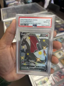 Pokemon TCG Charizard V (Secret) 79/73 Champions Path Holo PSA 10 - Image 1